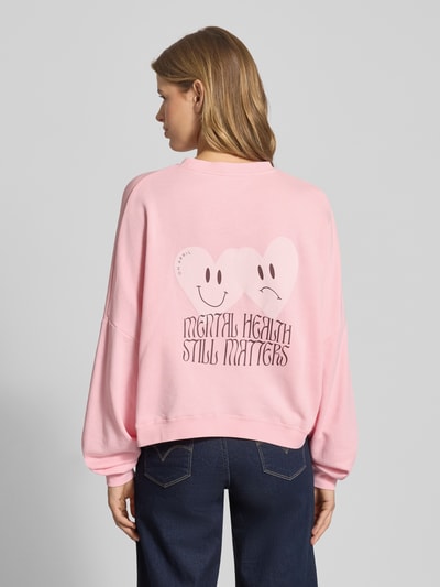 OH APRIL Bluza o kroju oversized z prążkowanymi wykończeniami Różowy 5
