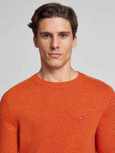 Tommy Hilfiger Wollpullover mit Logo-Stitching Orange 3