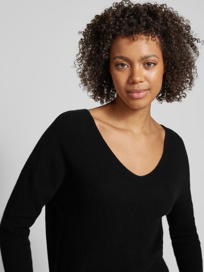 Fynch-Hatton Kaschmirstrickpullover mit V-Ausschnitt Black 3