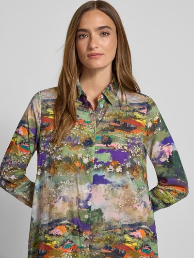 Christian Berg Woman Relaxed Fit Hemdblusenkleid aus reiner Baumwolle in Maxilänge Lila 3