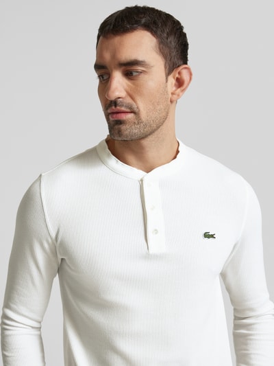 Lacoste Longsleeve mit Label-Detail Offwhite 3