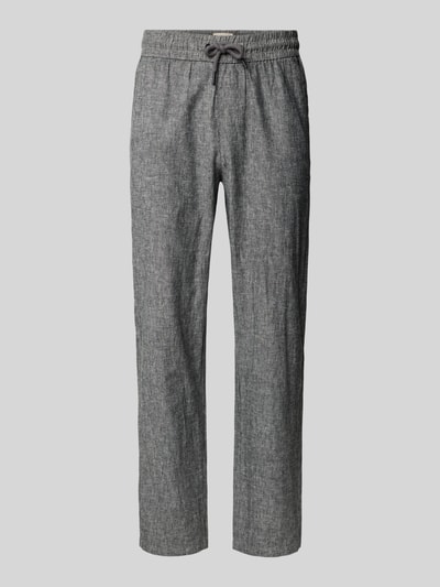 Produktfoto, Hose aus Baumwoll-Leinen-Mix mit elastischem Bund von Blend, grau meliert, Regular-Fit, Struktur, Modell 'ABAN', Herren
