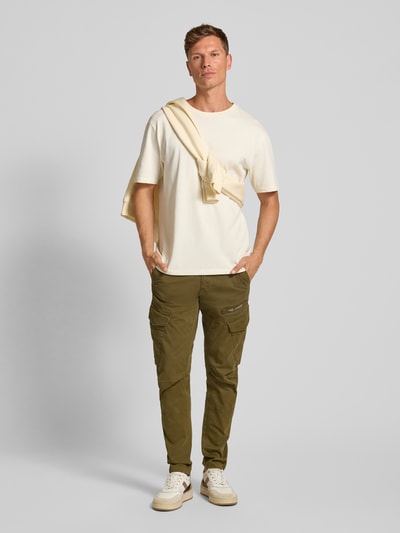 PME Legend Cargobroek met labeldetail en klepzakken, model 'Nordrop' Olijfgroen - 1