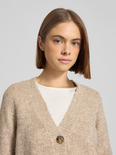 ONLY Loose Fit Strickjacke mit V-Ausschnitt Modell 'ZOEY' Altrosa Melange 3