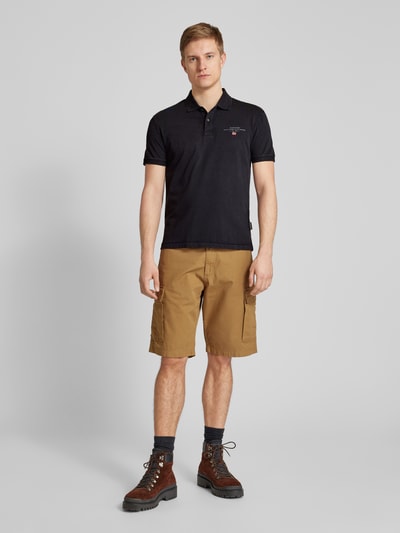 Napapijri Regular Fit Poloshirt mit Label-Print Modell 'elbas' Black 1