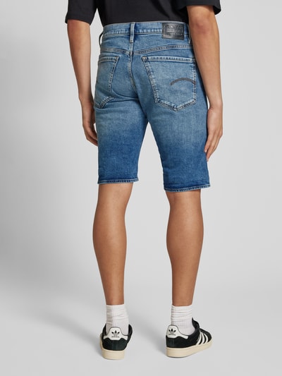 G-Star Raw Korte slim fit jeans met labelpatch, model 'Mosa' Blauw - 5