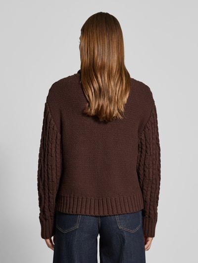 s.Oliver RED LABEL Regular Fit Rollkragenpullover aus Baumwoll-Mix Dunkelbraun 5