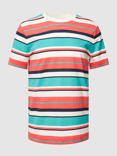 Tom Tailor Denim T-Shirt mit Streifenmuster Hellrot 2