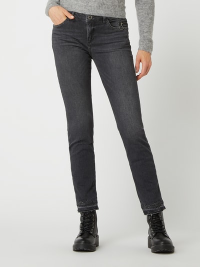 MOS MOSH Slim fit jeans met stretch, model 'Regent' Donkergrijs gemêleerd - 4