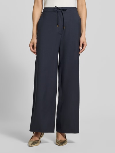 Max Mara Studio Wide Leg Stoffhose aus reiner Schurwolle Modell 'MSTCRISMA' Marine 4