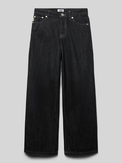 Productfoto, zwarte jeans met steekzakken, relaxed fit, puur katoen, model 'DAVE' van Jack & Jones, kinderen, bandwijdte maat 140 35 cm, binnenbeenlengte maat 140 62 cm