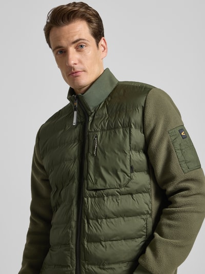 camel active Gewatteerd jack met opstaande kraag en borstzak, model 'Hybrid' Olijfgroen - 3