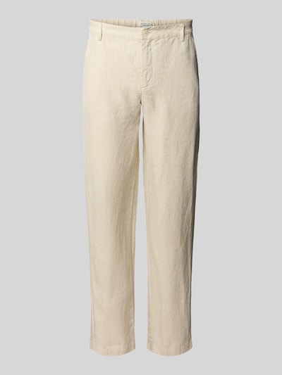 Casual Friday Regular Fit Leinenhose mit Gürtelschlaufen Modell 'Pandrup' Beige 2