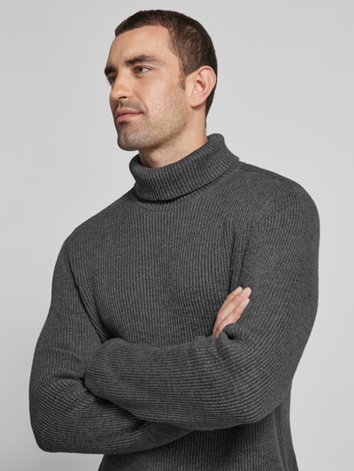 Marc O'Polo Strickpullover mit Rollkragen Anthrazit Melange 3