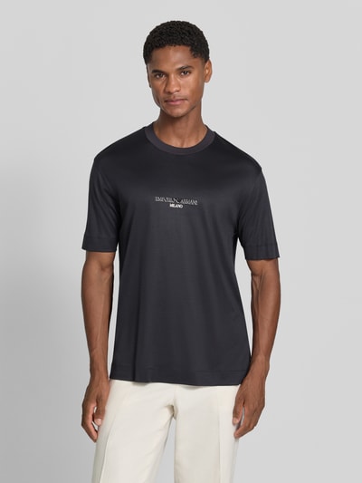 Emporio Armani T-Shirt mit Label-Print Dunkelblau 4