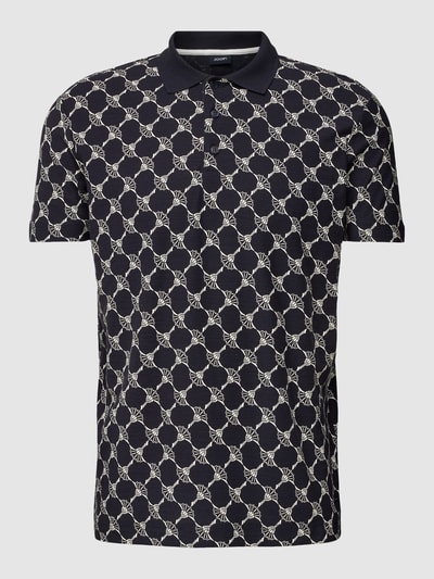 JOOP! Collection Koszulka polo o kroju regular fit z nadrukiem z logo na całej powierzchni model ‘Thilo’ Granatowy 2