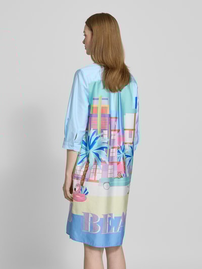 Milano Italy Knielange overhemdjurk van puur katoen Bleu - 5