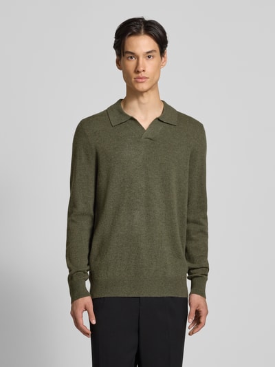 Christian Berg Men Strickpullover aus Woll-Kaschmir-Mix Oliv Melange 4