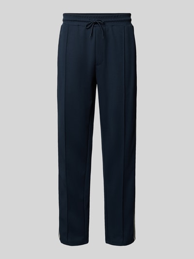 Produktfoto, Sweatpants mit Längsnähten Modell 'KARL SALAMANCO' von JACK & JONES in Dunkelblau, elastischer Bund, Tunnelzug, Regular Fit
