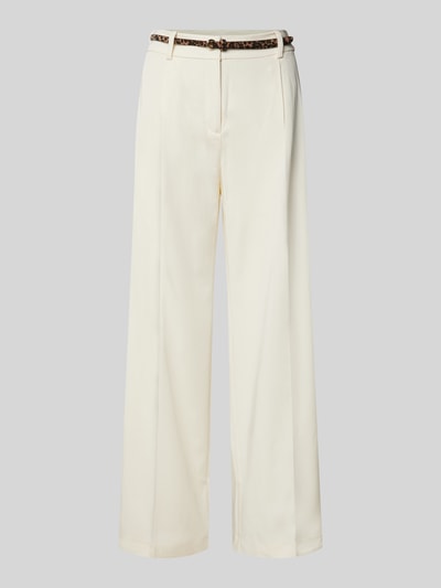 Christian Berg Woman Wide Leg Chino mit Gürtel Offwhite 1