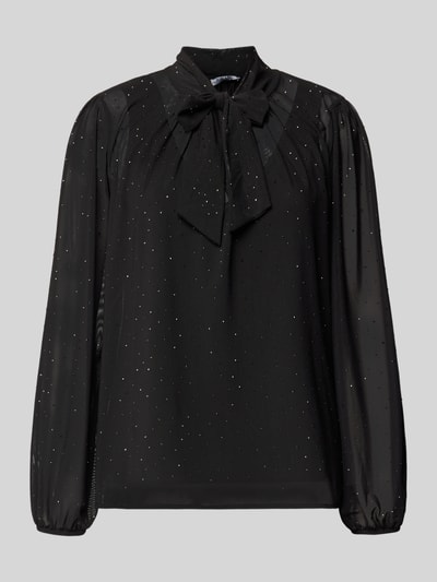 More & More Regular fit strikblouse met siersteentjes Zwart - 2