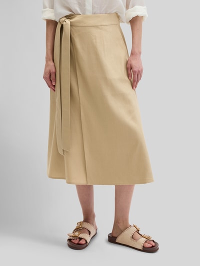 Marc O'Polo Regular Fit Midi-Rock aus Leinen-Mix Sand 4