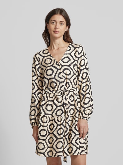 Vero Moda Mini-jurk met all-over motief, model 'ISA' Beige - 4