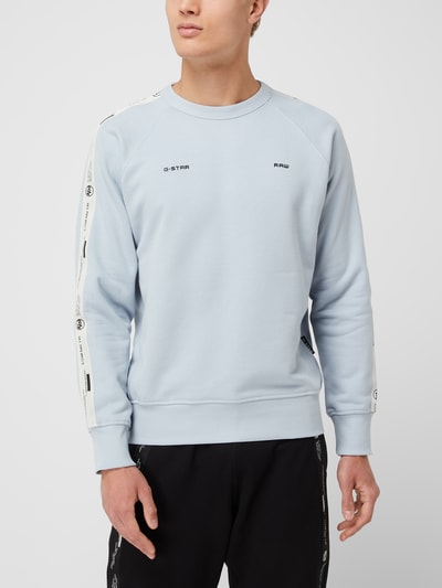 G-Star Raw Sweatshirt mit Logo-Streifen  Hellblau 4