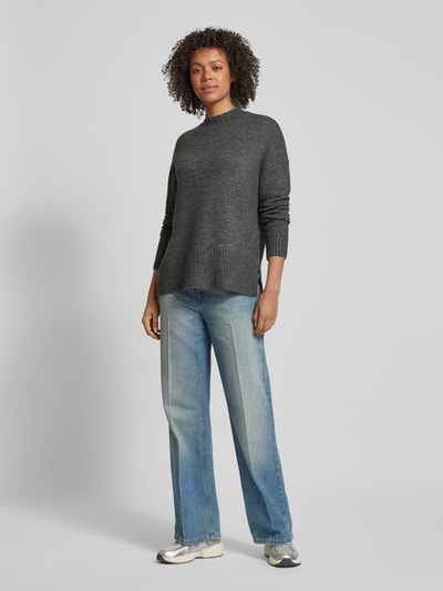 Vero Moda Oversized gebreide pullover met opstaande kraag, model 'LEFILE' Middengrijs - 1