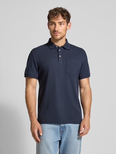 Tom Tailor Regular fit poloshirt van katoenmix Donkerblauw - 4