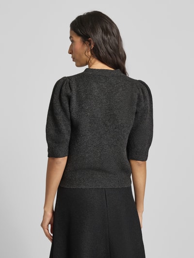 Neo Noir Gebreid jack met ronde hals, model 'Trudy' Antraciet gemêleerd - 5