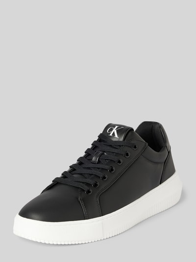 Calvin Klein Jeans Ledersneaker mit Label-Print Modell 'CHUNKY CUPSOLE CLEANLOW' Black 1