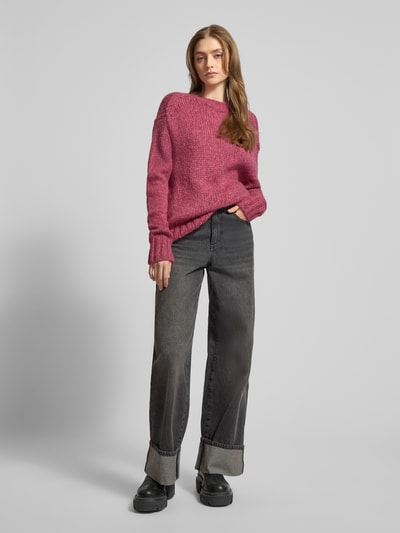 Marc O'Polo Denim Strickpullover mit Rundhalsausschnitt Fuchsia 1