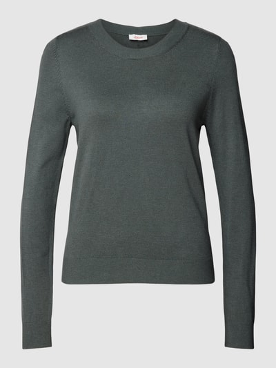 s.Oliver RED LABEL Sweter z dzianiny z okrągłym dekoltem Khaki 2