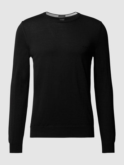 BOSS Strickpullover aus Schurwolle Modell 'Botto' Black 2