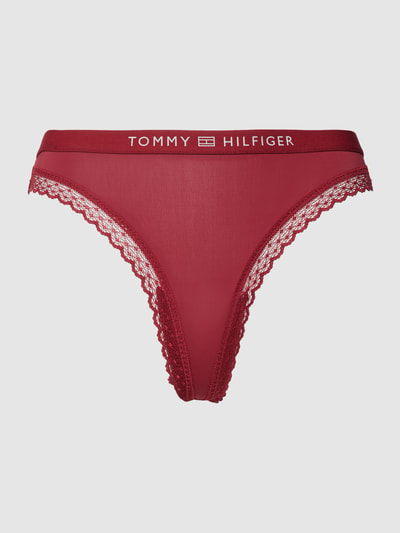 TOMMY HILFIGER String mit Spitzenbesatz Bordeaux 1