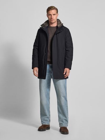 Strellson Regular Fit Parka mit abnehmbarem Kunstfellkragen Marine 1