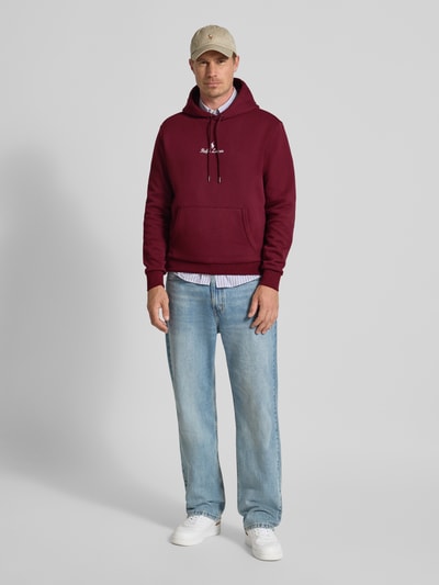 Polo Ralph Lauren Hoodie mit Label-Stitching und Känguru-Tasche Bordeaux 1