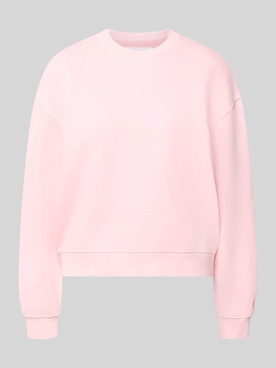 Productfoto, lichtroze Relaxed Fit Sweatshirt uit pure katoen model 'Avan' van Samsøe Samsøe, elastische boorden, gladde textuur.