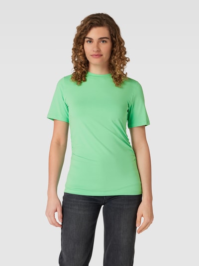 Selected Femme T-shirt met plooien, model 'CHLOE' Lichtgroen - 4