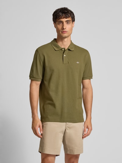 Gant Poloshirt mit Label-Stitching Oliv 4
