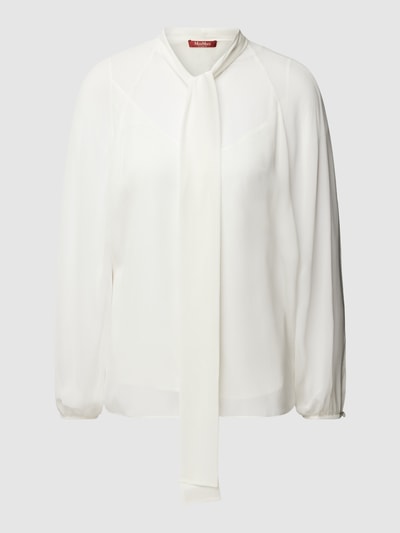 Max Mara Studio Schluppenbluse mit elastischen Ärmelabschlüssen Modell 'FASCINO' Offwhite 2