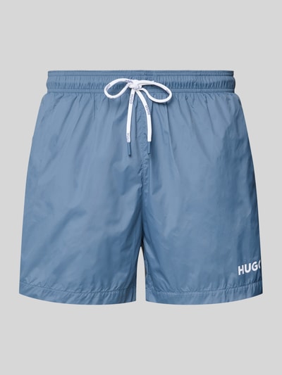 HUGO Zwembroek met labelprint, model 'HAITI' Lichtblauw - 1