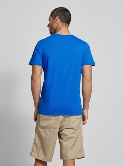 Tommy Jeans T-shirt met labelprint Koningsblauw - 5