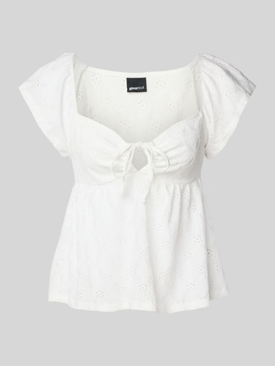 Gina Tricot Blousetop met vetersluiting Ecru - 2