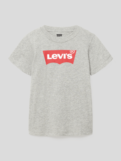 Levi’s® Kids T-shirt z nadrukiem z logo Średnioszary melanż 1