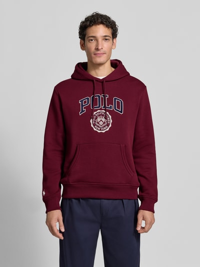 Polo Ralph Lauren Relaxed Fit Hoodie aus Baumwoll-Mix Bordeaux 4