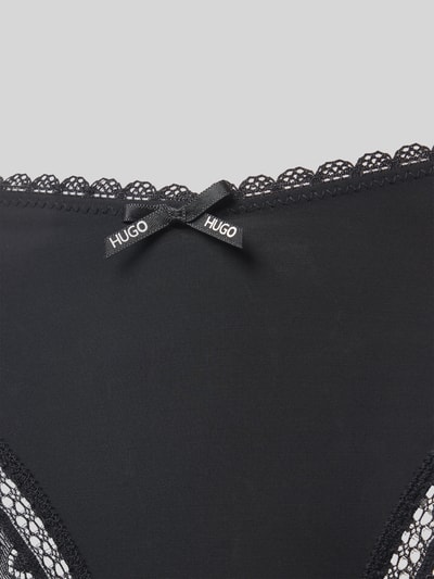 HUGO String mit Spitzenbesatz Modell 'UNIQUE' Black 2