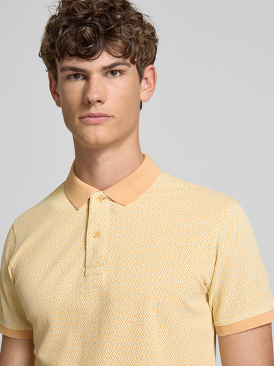 Blend Slim fit poloshirt met labeldetail, model 'EDMON' Oranje gemêleerd - 3