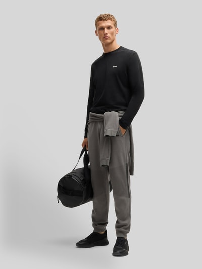 BOSS Green Regular Fit Langarmshirt aus Baumwoll-Mix Modell 'TEE LONG' Black 1